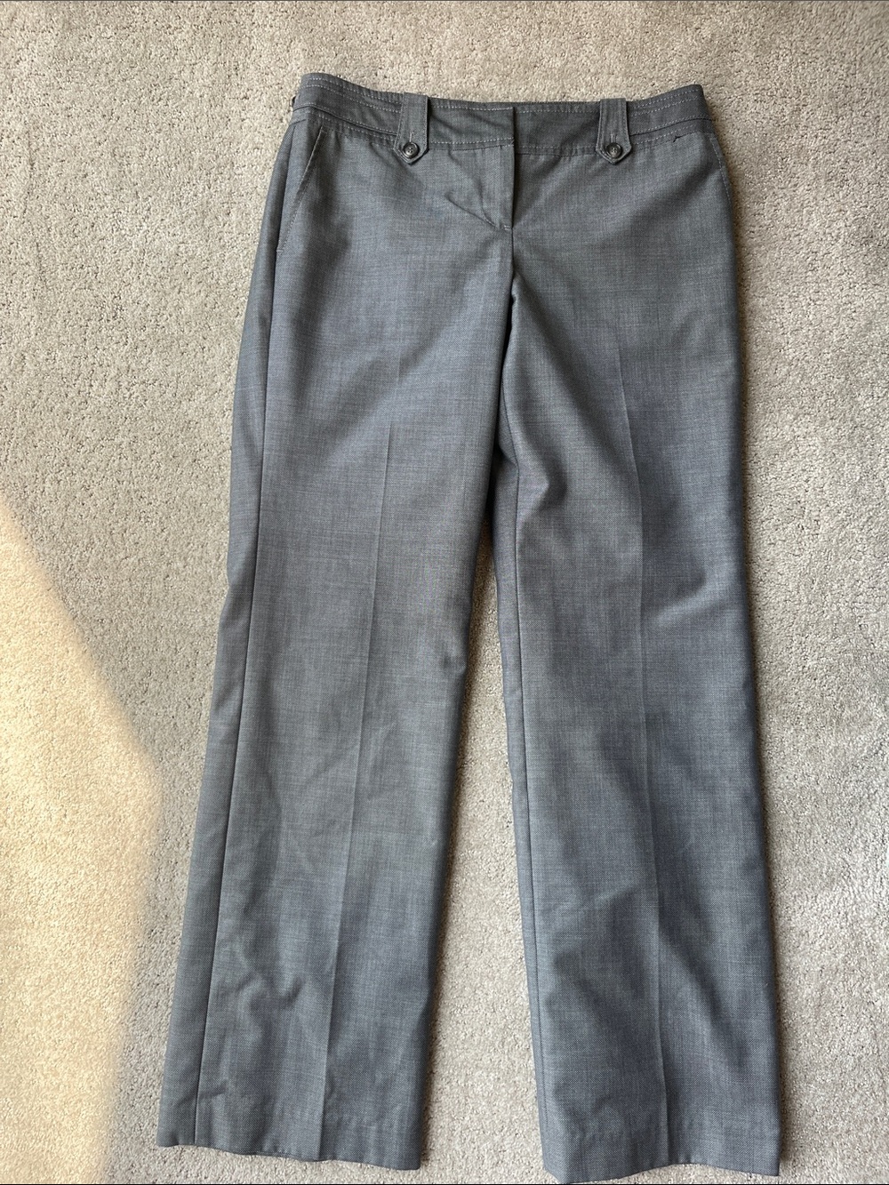 Ann Taylor Gray Straight-Leg Dress Trousers